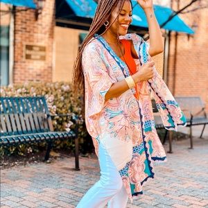 Medallion print Ruana Wrap